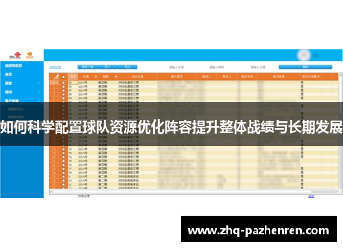 如何科学配置球队资源优化阵容提升整体战绩与长期发展